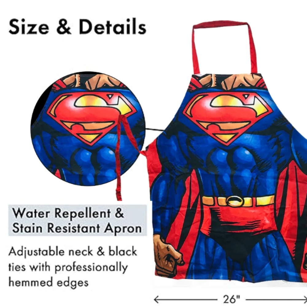NEW Superman Apron with Red and Blue Design